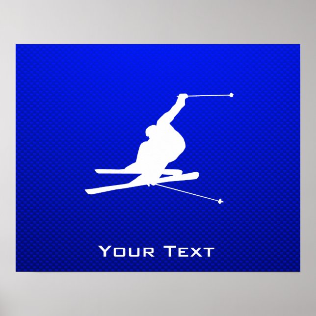 Blue Snow Ski Poster (Vorne)