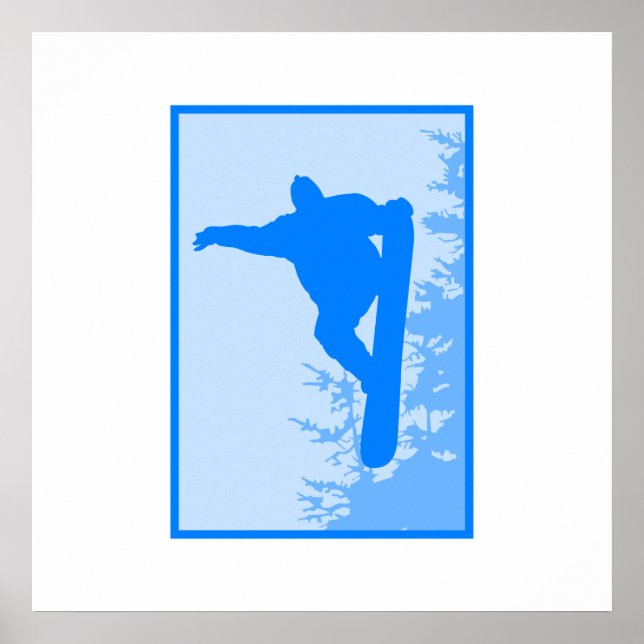 Blue Snowboard Logo Poster (Vorne)