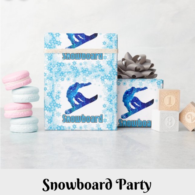 Blue Snowboarder Geschenkpapier (Von Creator hochgeladen)