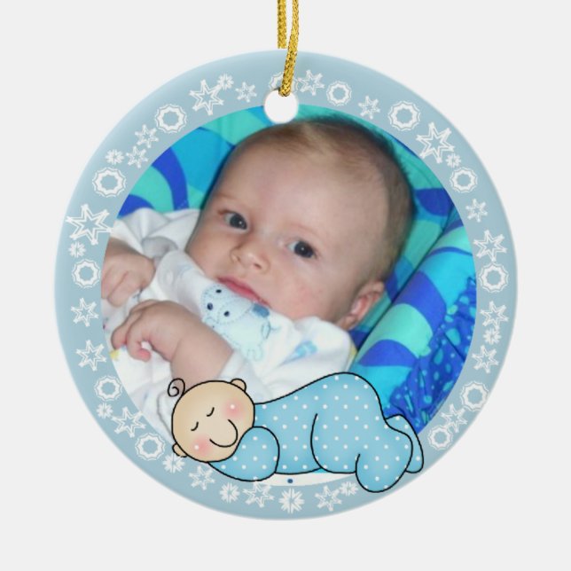 Blue Snowflake Baby 1. Weihnachtsschmuck (Vorne)