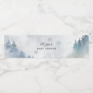 Blue Snowflake Baby Dusche Wasserflaschenetikett