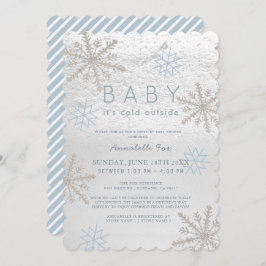 Blue Snowflake Baby mit kalter Baby-Dusche Einladung