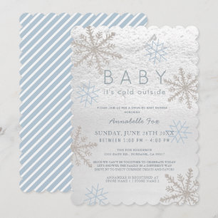 Blue Snowflake Baby mit kalter Baby-Dusche Einladung