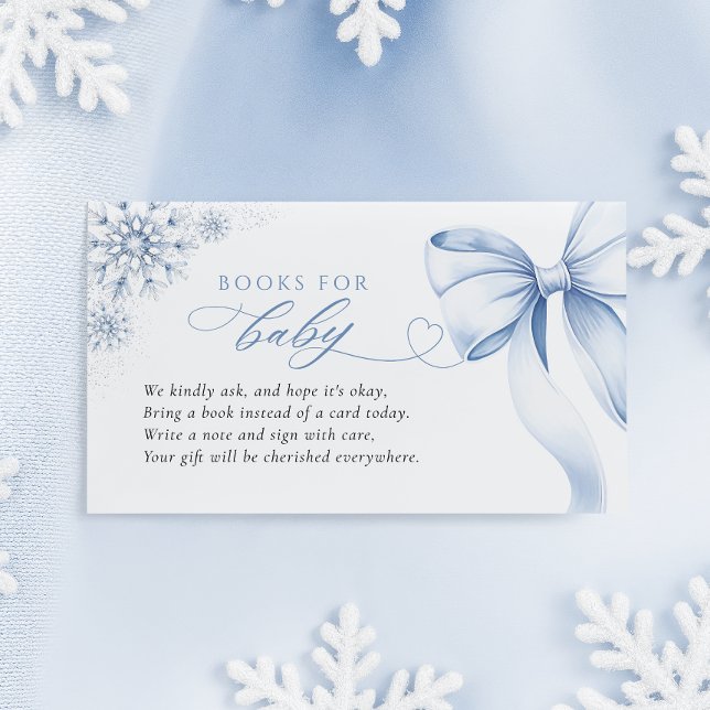 Blue Snowflake Baby Shower Books for Baby Begleitkarte (Von Creator hochgeladen)