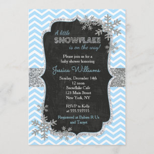 Blue Snowflake Baby Shower Einladungen