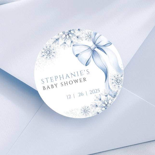 Blue Snowflake Baby Shower Stickers (Von Creator hochgeladen)