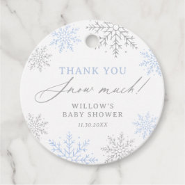 Blue Snowflake Babydusche Vielen Dank, dass Sie vi Geschenkanhänger