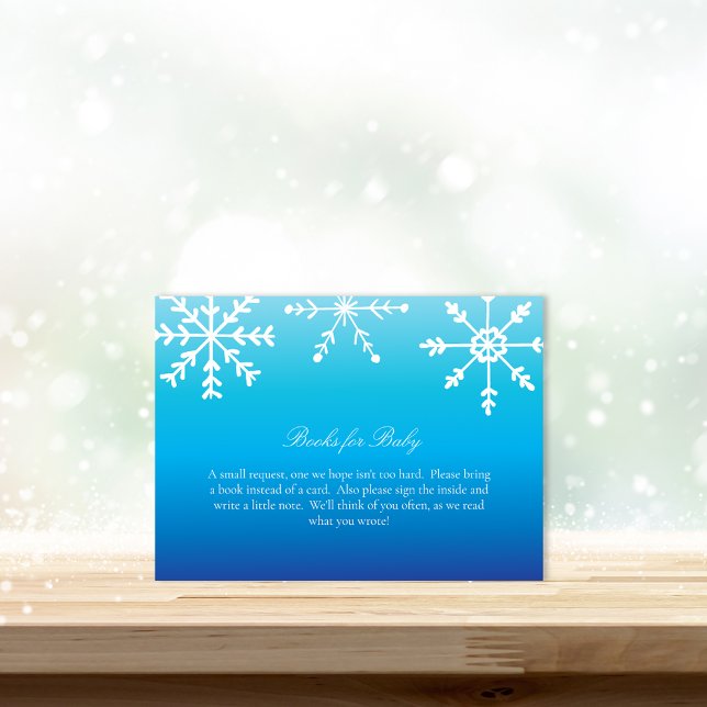 Blue Snowflake Books for Baby Showgame Begleitkarte (Von Creator hochgeladen)