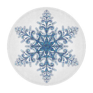 Blue Snowflake Cutting Schneidebrett