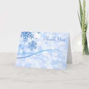 Blue Snowflake Danke Notiz