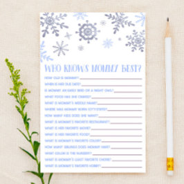 Blue Snowflake, der das Duschspiel Mommy Baby kenn Briefpapier