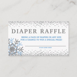 Blue Snowflake Diaper Raffelkarten Begleitkarte