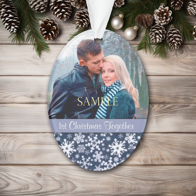Blue Snowflake First Christmas Template Ornament (Von Creator hochgeladen)
