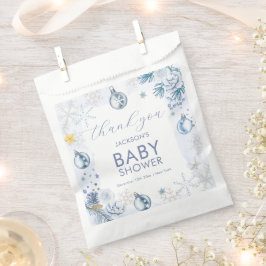 Blue Snowflake Flower Winter Baby Shower Welcome Geschenktütchen