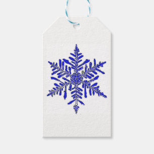Blue-Snowflake-Geschenk-Tag Geschenkanhänger