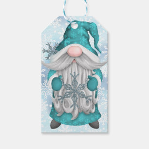 Blue Snowflake Gnome Geschenkanhänger