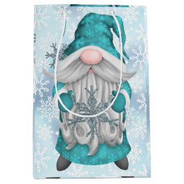 Blue Snowflake Gnome Mittlere Geschenktüte