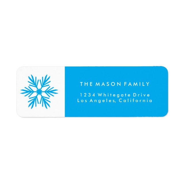 Blue Snowflake Holiday/Christmas Labels (Vorne)