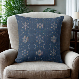 Blue Snowflake Holiday Kissen