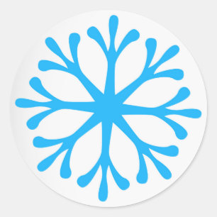 Blue Snowflake Holiday Labels/Stickers Runder Aufkleber
