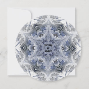 Blue Snowflake Kaleidoskop Design Einladung