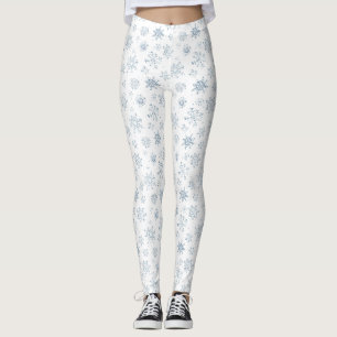 Blue Snowflake Leggings