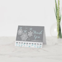 Blue Snowflake Mobile Baby Dusche Danke Karte