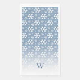 Blue Snowflake Monogram Serviette