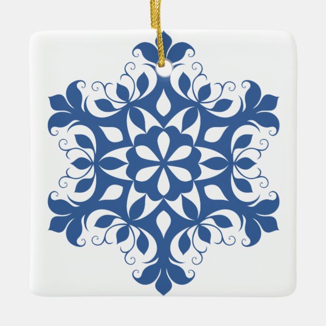 Blue Snowflake Ornament (Vorderseite)