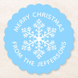 Blue Snowflake Paper Untersetzer