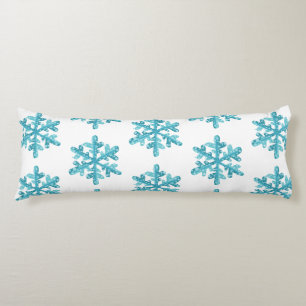 Blue Snowflake Pattern Winter Weihnachten Moderne Seitenschläferkissen