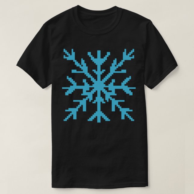 Blue Snowflake Pixelart T-Shirt (Design vorne)