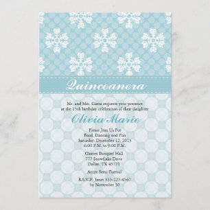 Blue Snowflake Quinceanera Einladungen