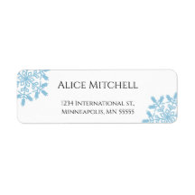 Blue Snowflake Rücksendeadresse Sticker oder Label