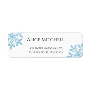 Blue Snowflake Rücksendeadresse Sticker oder Label