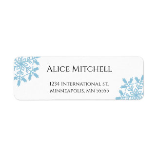 Blue Snowflake Rücksendeadresse Sticker oder Label