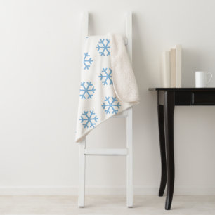 Blue Snowflake Sherpa Blanket Sherpadecke