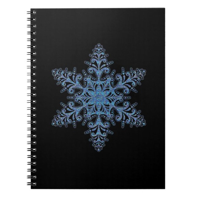 Blue Snowflake Spiral Notebook Notizblock (Vorderseite)