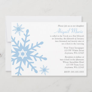Blue Snowflake Star von David Bat Mitzvah Einladung