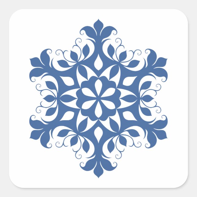 Blue Snowflake Sticker (Vorderseite)