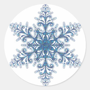 Blue Snowflake Stickers