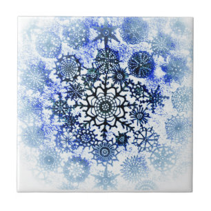Blue Snowflake Tile Fliese