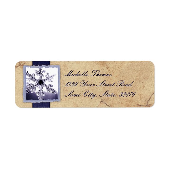 Blue Snowflake Vintage Wedding Address (Vorne)
