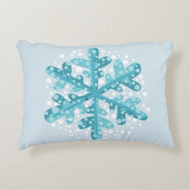 Blue Snowflake Weihnachten und Winter Dekoration K Zierkissen (Vorderseite)