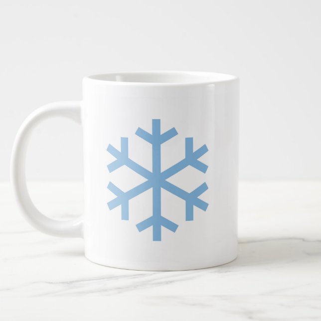 Blue Snowflake Weihnachts Riesenkaffee Tasse (Links)