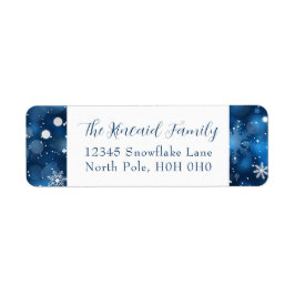 Blue Snowflake Weihnachts-Rücksendeadresse