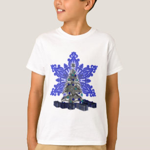 Blue Snowflake Weihnachtsbaum Shirt