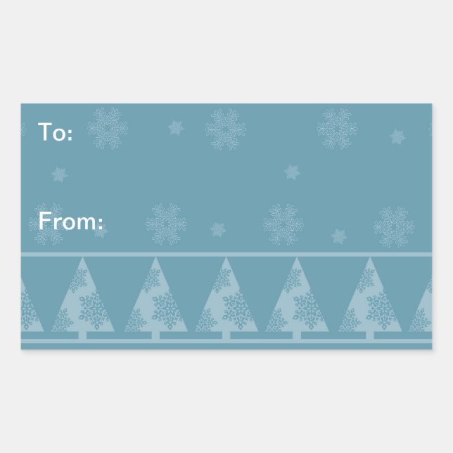 Blue Snowflake Weihnachtsbaum Stickers (Vorderseite)