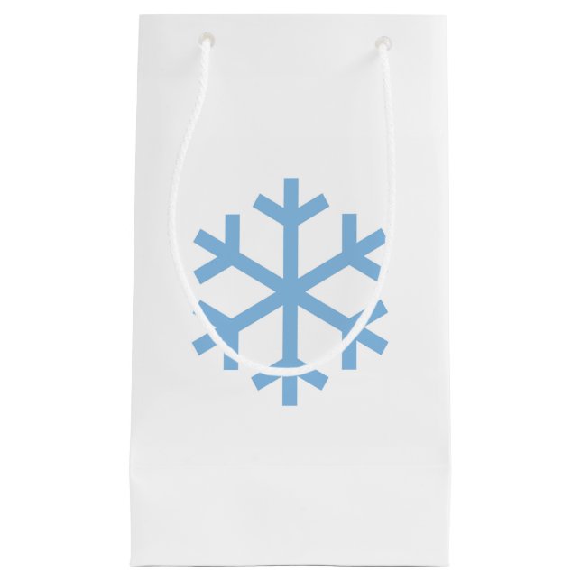 Blue Snowflake Weihnachtsgeschenk Tasche Kleine Geschenktüte (Vorderseite)