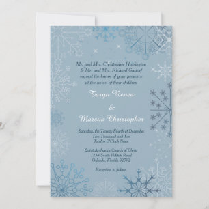 Blue Snowflake Winter 12x18 Hochzeit Einladung